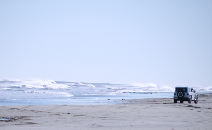 vehicle on beach off-season