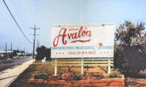 "Welcome to Avalon" sign